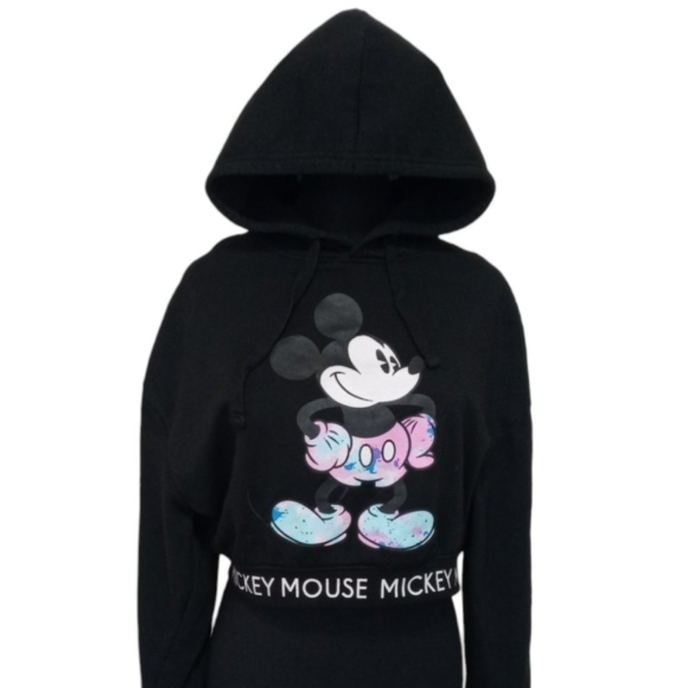 Vtg. Disney Mickey Mouse Crop Hoodie -No Stains Or Wear